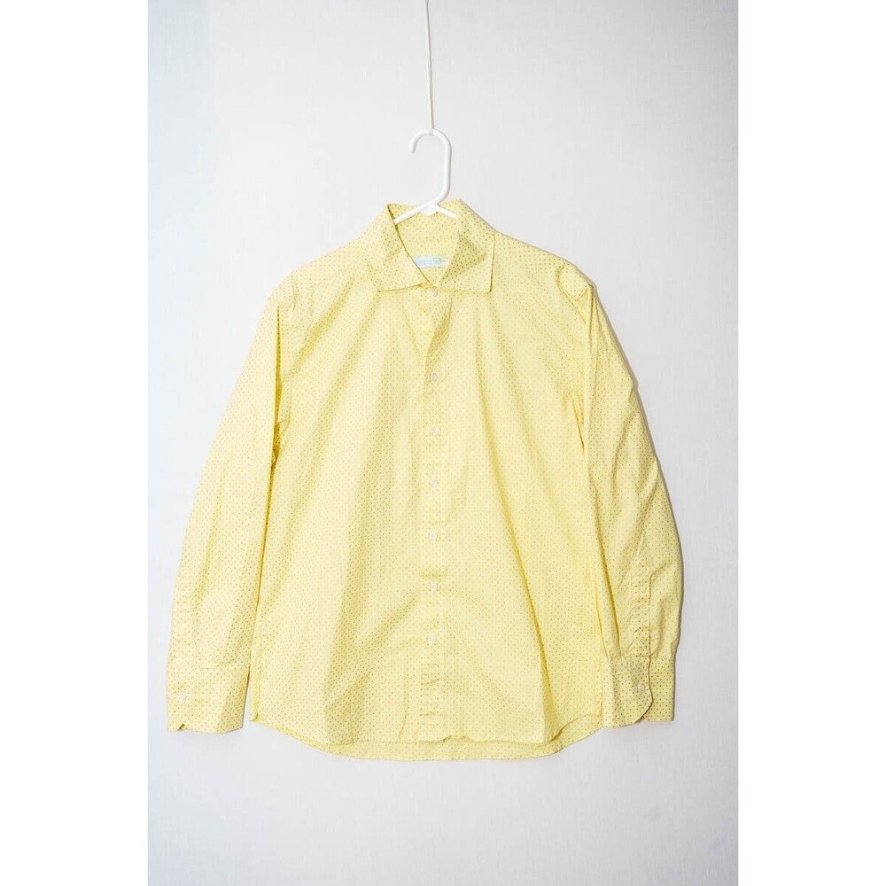 Seaplane M mens button down shirt yellow polka dot USA